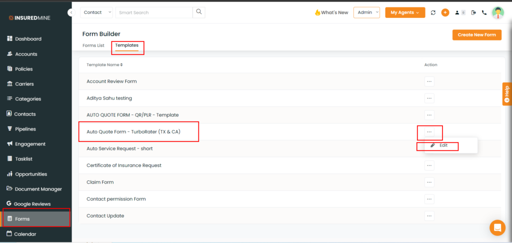 Edit restriction for PL Rating, QuoteRUSH, and TurborRater forms ...